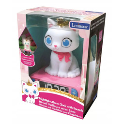 Budzik cyfrowy z lampką nocną Kot i efektami