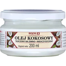 Olej kokosowy nierafinowany tłoczony na zimno 200 ml