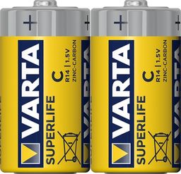 2X baterie Varta superlife R14 cynkowe folia