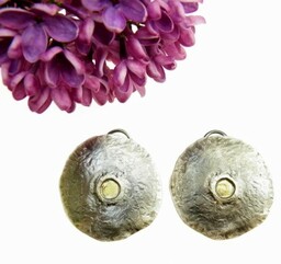 Klipsy srebrne - Jowisz szary