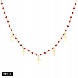 Naszyjnik CHOKER srebro925 krzyże NOWOŚĆ