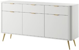 Komoda z szufladami i szafkami Oval biała,