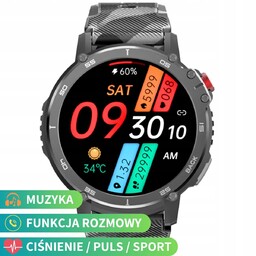 Wojskowy smartwatch Rubicon RNCF08 moro czarne