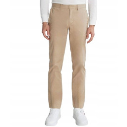 TOMMY HILFIGER BEŻOWE SPODNIE CHINOS PROSTE Z PASKIEM