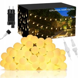 Girlanda Lampki Zewnętrzne Ogrodowe 100LED Białe Ciepłe 25m