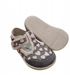 Mido 189 Kapcie Dziewczęce Barefoot Sandałki Bawełniane Brąz