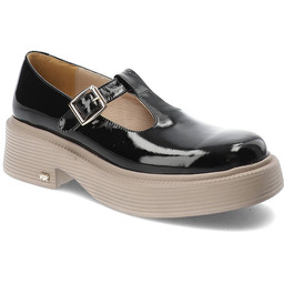 Karino Czarne Półbuty Eleganckie Skórzane Buty