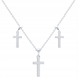 Naszyjnik CHOKER krzyże Srebro 925 krzyżyki