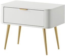 Szafka nocna biała Oval 63 cm, do sypialni,