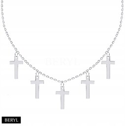 Naszyjnik CHOKER krzyżyki Srebro 925 krzyże
