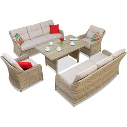 Zestaw technorattanowy Toledo Apetito 8 beż Garden Point