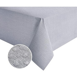 NLMUVW Prostokątny, winylowy obrus, w 100% wodoodporny, olejoodporny,