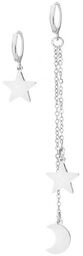 Kolczyki z gwiazdką i księżycem stal szlachetna