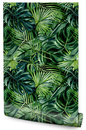 Muralo Tapeta Ścienna Tropikalne Liście Malowane Akwarelą