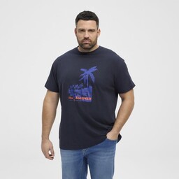 Duży T-shirt Męski Granatowy 51323 NORTH LATITUDE