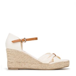 Damskie espadryle z kokardą z przodu kremowe