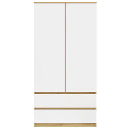 Elior Dwudrzwiowa szafa biały + dąb artisan M9-L52