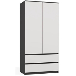 Elior Dwudrzwiowa szafa antracyt + biały K1-E85