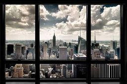 Empire 499387 plakat Nowy Jork okno widok drewniana