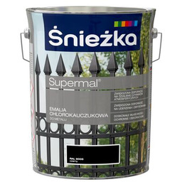 Emalia chlorokauczukowa Supermal czarna 5 l Śnieżka