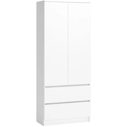 Elior Biała Szafa Na Ubrania Z 2 Szufladami