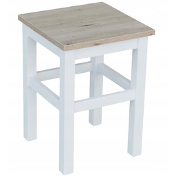 Taboret Nowoczesny Kuchenny Stołek Prosty Biały+dąb Artisan