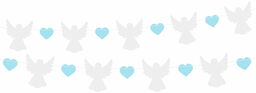 Girlanda papierowa Aniołki i niebieskie serca - 150