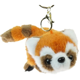 MASKOTKA BRELOK DWUSTRONNY PANDA BIAŁO-CZERWONA DO KLUCZY PLECAKA