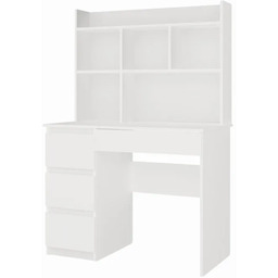 Elior Białe lewostronne biurko z nadstawką L9-B72