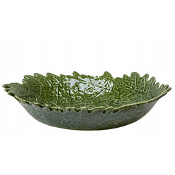 Patera Misa Dekoracyjna Zielona 6x30 Zdobiona Liść Dębu