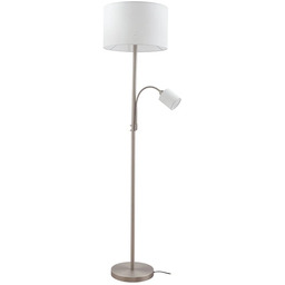 Lampa Podłogowa Lindby, Jaileen, biały, salon, tkanina tekstylia,