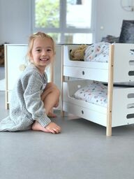Drewniane łóżko piętrowe dla lalek 2w1 Little Button
