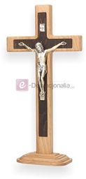 Krzyż Benedyktyński drewniany bukowy stojący - 25cm