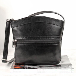 Skórzana listonoszka damska czarna DAN-A T431 czarna