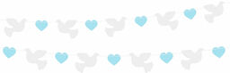 Girlanda papierowa Gołąbki i niebieskie serca - 150