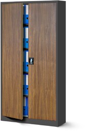 Biurowa szafa metalowa JAN: antracytowa/orzech 90x185 cm (1334),