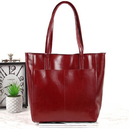 Skórzana torebka DAN-A T379 bordowy