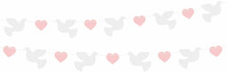 Girlanda papierowa Gołąbki i różowe serca - 150