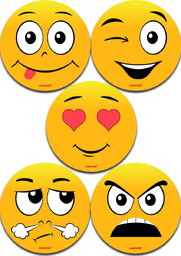 NAKLEJKI/OZDOBY ELEKTROSTATYCZNE KUNKE STICKERS JEDNOSTRONNE EMOTIKONY 110m