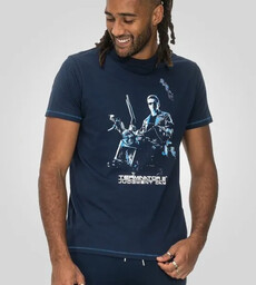 Duży T-shirt Męski Granatowy ''TERMINATOR'' CAMERON-D555