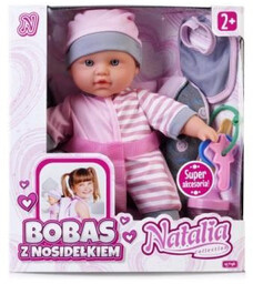 Lalka Natalia Bobas Z Nosidełkiem 28 Cm