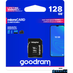 GOODRAM microSD 128GB CL10 UHS I + adapter