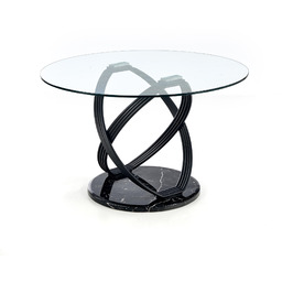 Stół okrągły optico transparentny / czarny (fi-122 cm)