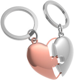 Brelok dla zakochanych Metalmorphose heart puzzle - silver