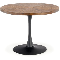 Stół okrągły carmelo orzech / czarny (fi 100