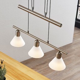 Lampa Wisząca Lindby, Delira, ściemnialny, metaliczny, salon, metal,