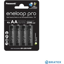 4x Panasonic eneloop PRO AA 2500mAh new blister