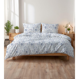 Karo Pościel z kory 140x200 biała w niebieskie