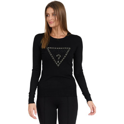 GUESS Czarny damski sweter Rylie Triangle Logo S