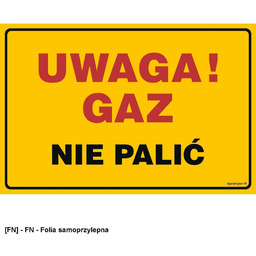 - Uwaga gaz! Nie palić 600x450